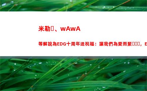 米勒、wAwA等解說為EDG十周年送祝福：讓我們為愛而聚，E起前進！